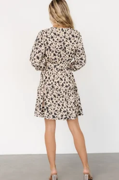 Baltic Born Maci Short Dress | Beige Print