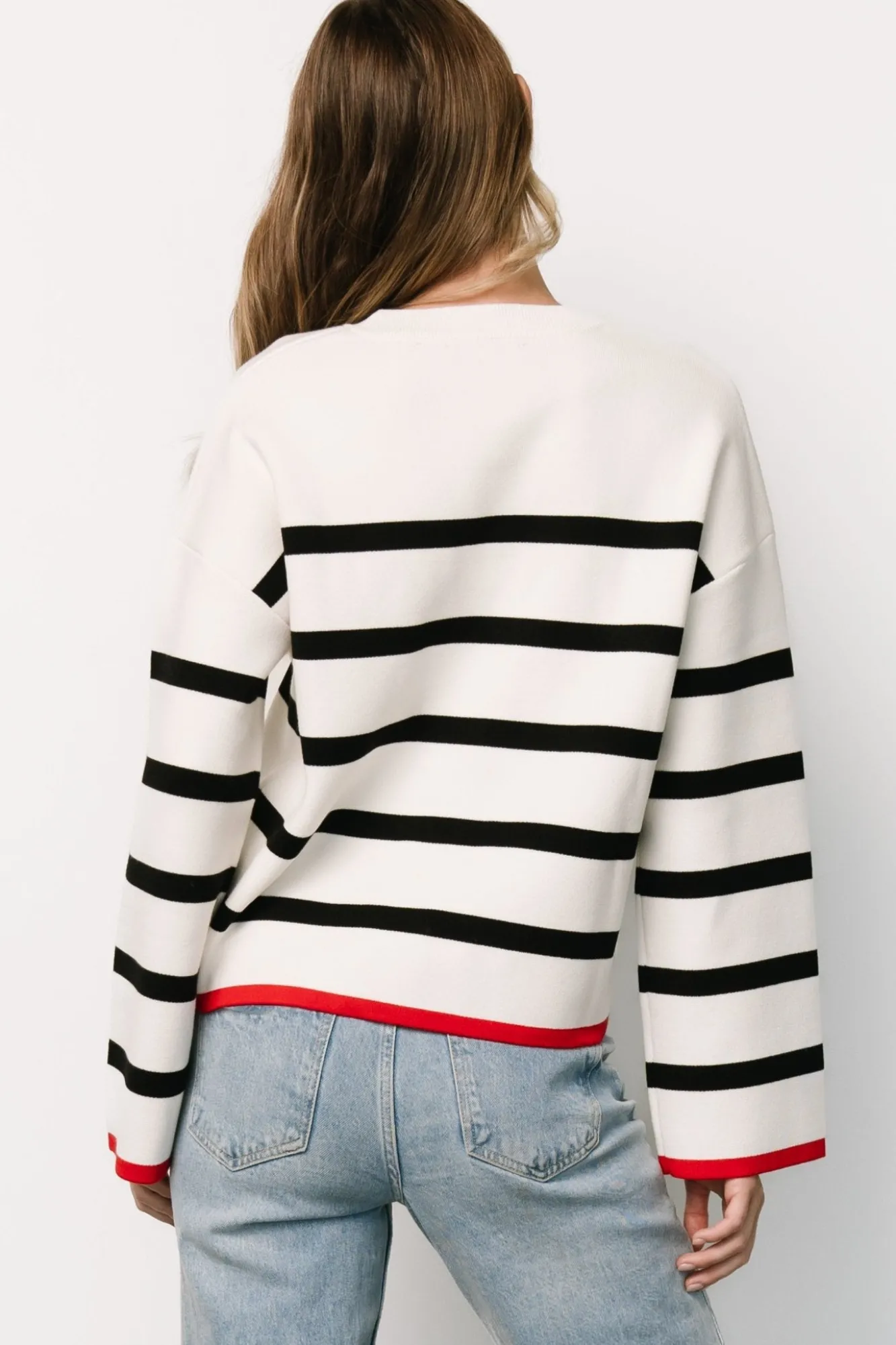 Baltic Born Madilyn Striped Sweater | Off White + Black