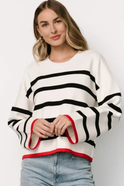 Baltic Born Madilyn Striped Sweater | Off White + Black
