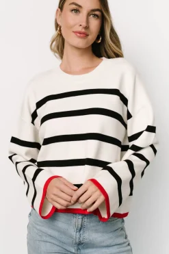Baltic Born Madilyn Striped Sweater | Off White + Black