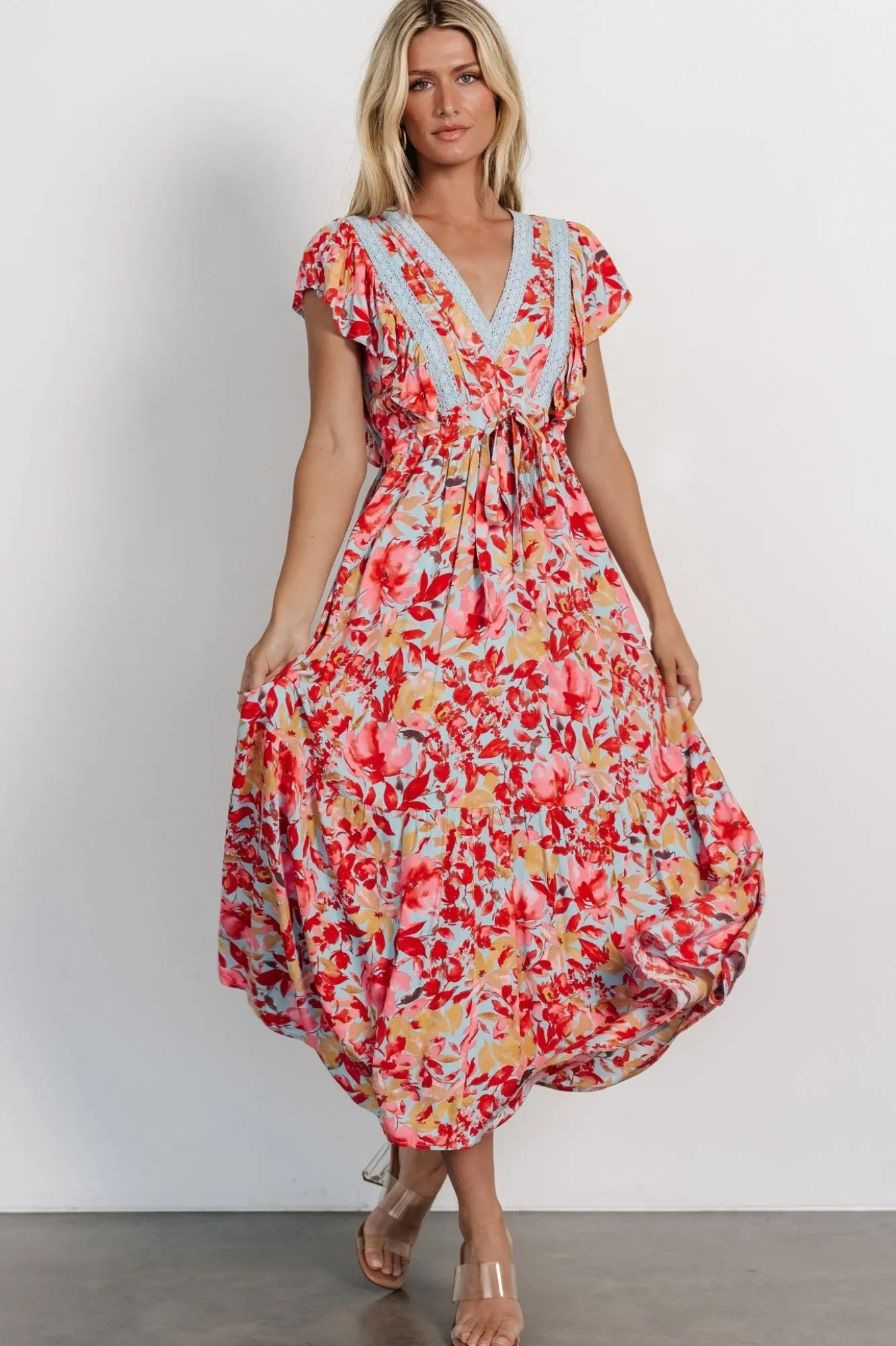 Baltic Born Maggie Maxi Dress | Blue + Coral Multi