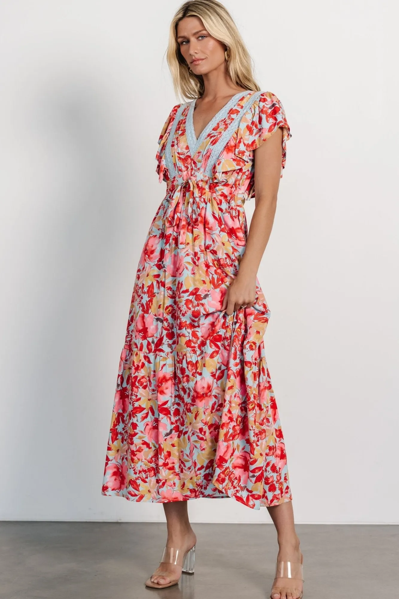 Baltic Born Maggie Maxi Dress | Blue + Coral Multi