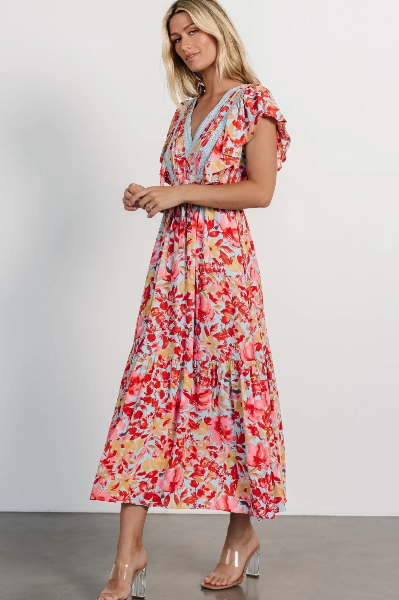 Baltic Born Maggie Maxi Dress | Blue + Coral Multi