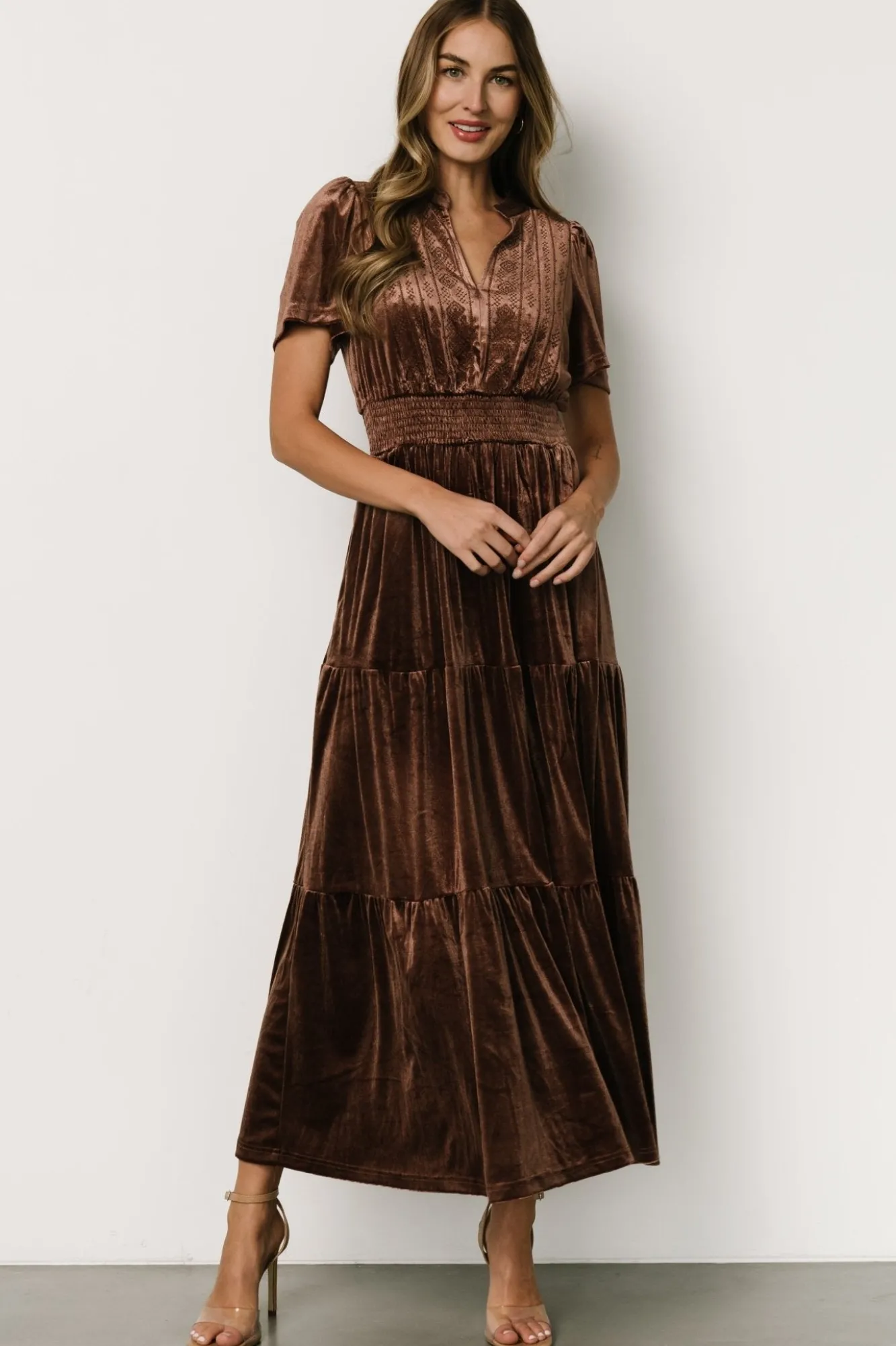 Baltic Born Maida Embroidered Velvet Dress |