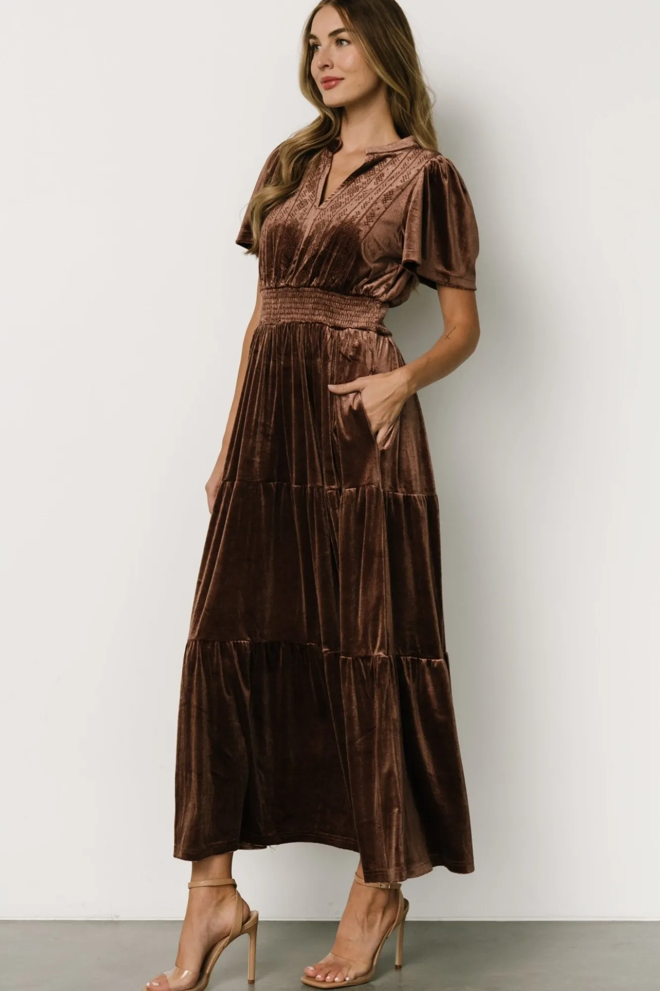 Baltic Born Maida Embroidered Velvet Dress |