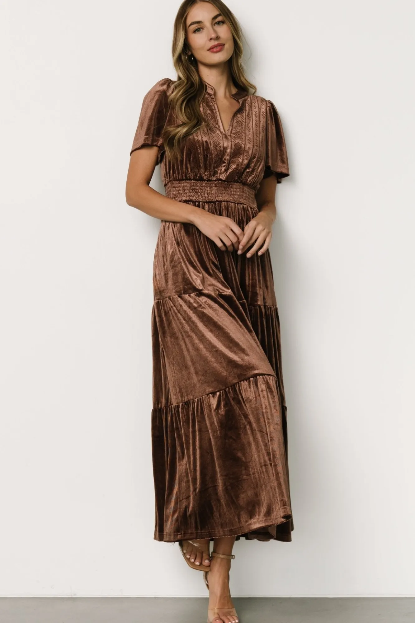 Baltic Born Maida Embroidered Velvet Dress |
