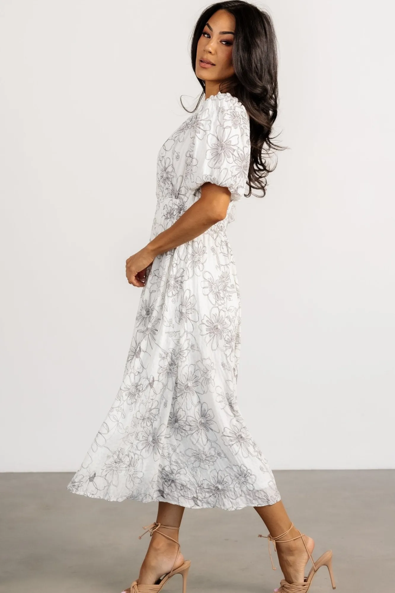 Baltic Born Makenna Midi Dress | Off White Print