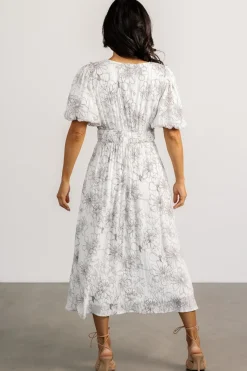 Baltic Born Makenna Midi Dress | Off White Print