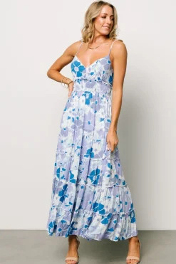 Baltic Born Malia Cross Back Maxi Dress | Blue + Purple Multi