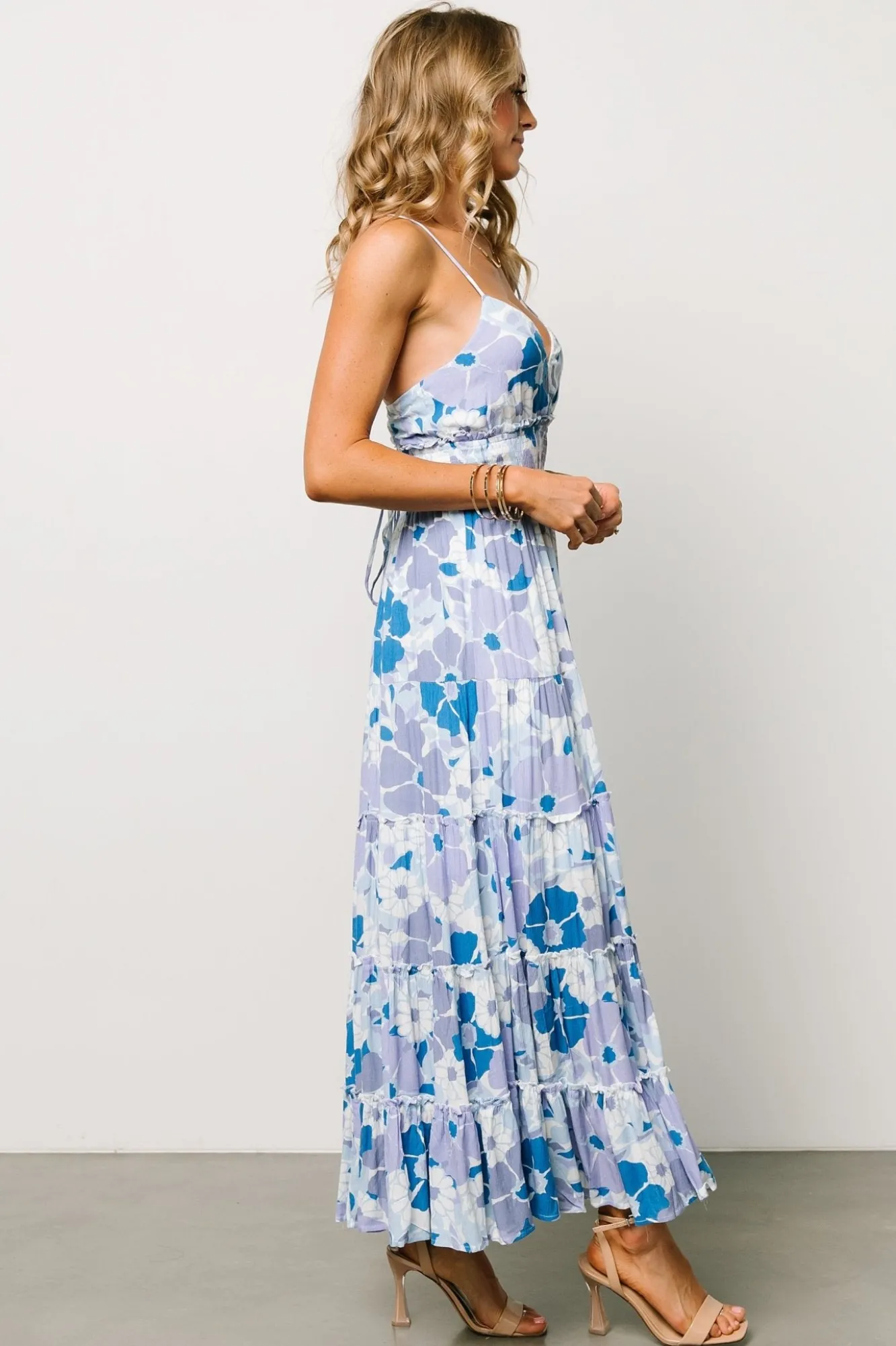 Baltic Born Malia Cross Back Maxi Dress | Blue + Purple Multi