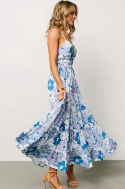 Baltic Born Malia Cross Back Maxi Dress | Blue + Purple Multi
