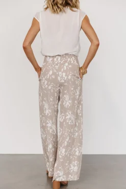Baltic Born Malta Smocked Waist Pants | Sand + White