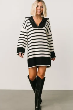 Baltic Born Manon Sweater Dress | Black Stripe