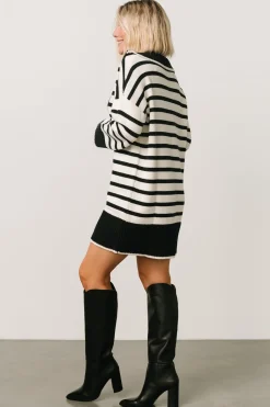 Baltic Born Manon Sweater Dress | Black Stripe