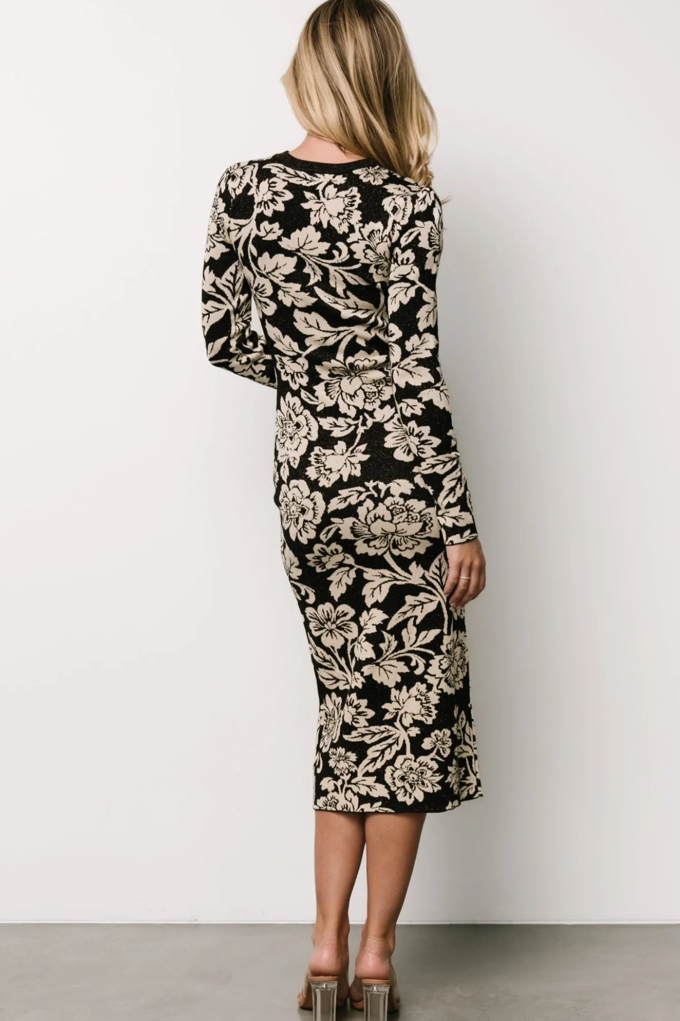 Baltic Born Marci Sweater Dress | Black + Ivory Floral