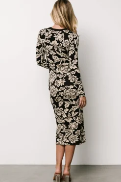 Baltic Born Marci Sweater Dress | Black + Ivory Floral