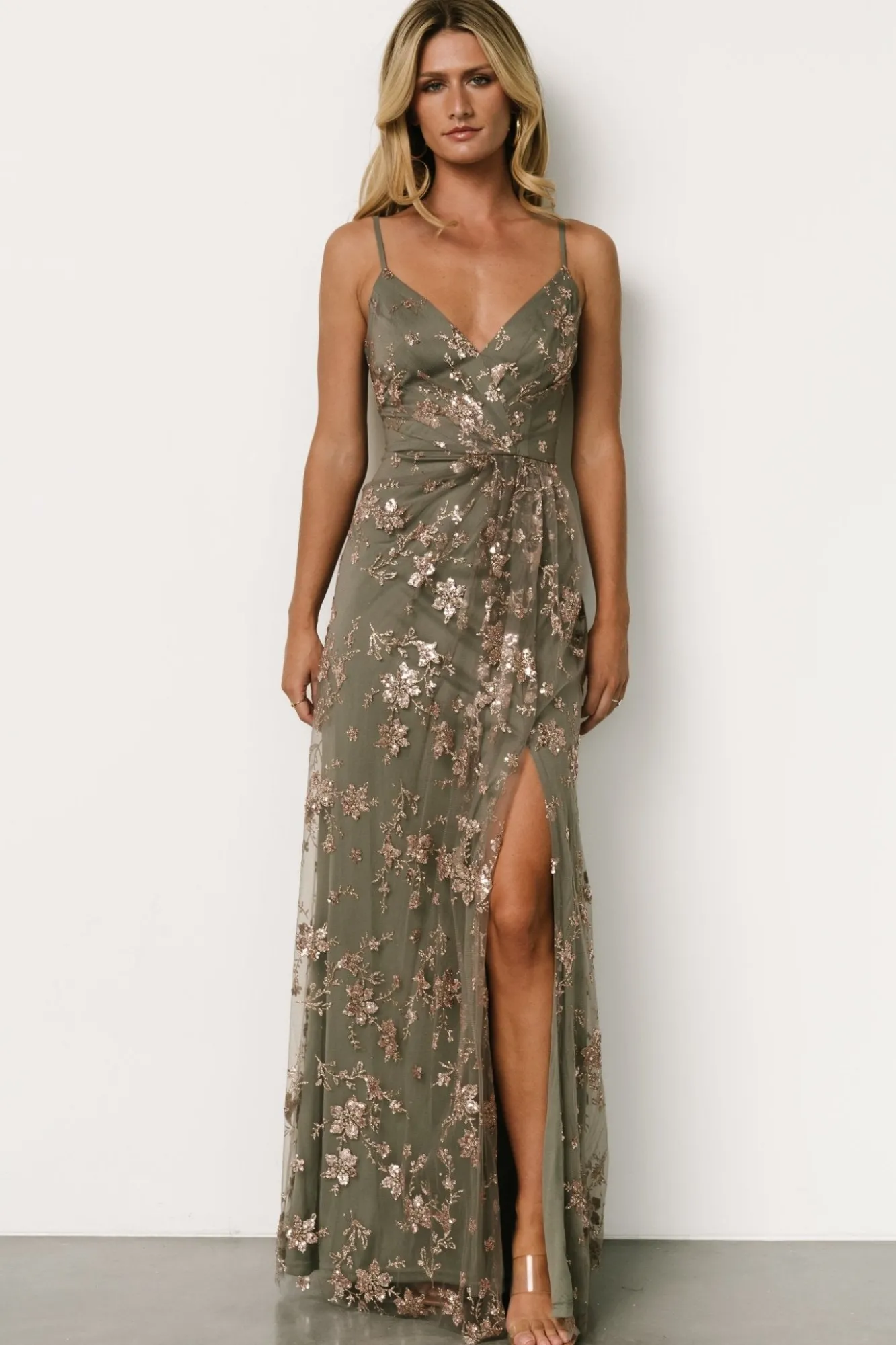 Baltic Born Marcia Sparkle Gown | Eucalyptus + Rose Gold
