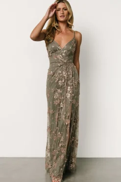 Baltic Born Marcia Sparkle Gown | Eucalyptus + Rose Gold