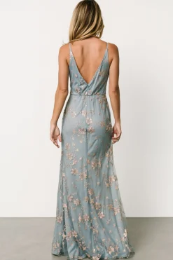 Baltic Born Marcia Sparkle Gown | Light Blue + Rose Gold
