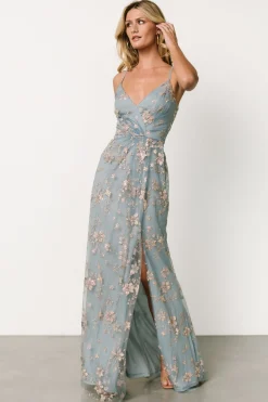Baltic Born Marcia Sparkle Gown | Light Blue + Rose Gold