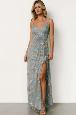 Baltic Born Marcia Sparkle Gown | Light Blue + Rose Gold