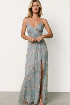 Baltic Born Marcia Sparkle Gown | Light Blue + Rose Gold