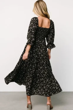 Baltic Born Margareta Tiered Dress | Black Floral
