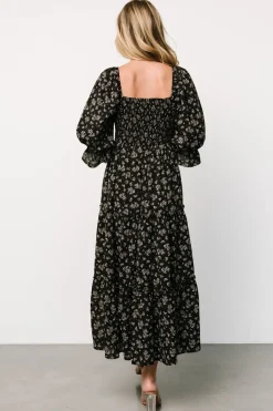 Baltic Born Margareta Tiered Dress | Black Floral
