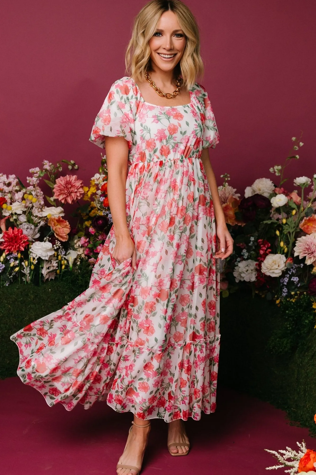 Baltic Born Margo Maxi Dress | Pink Multi Floral
