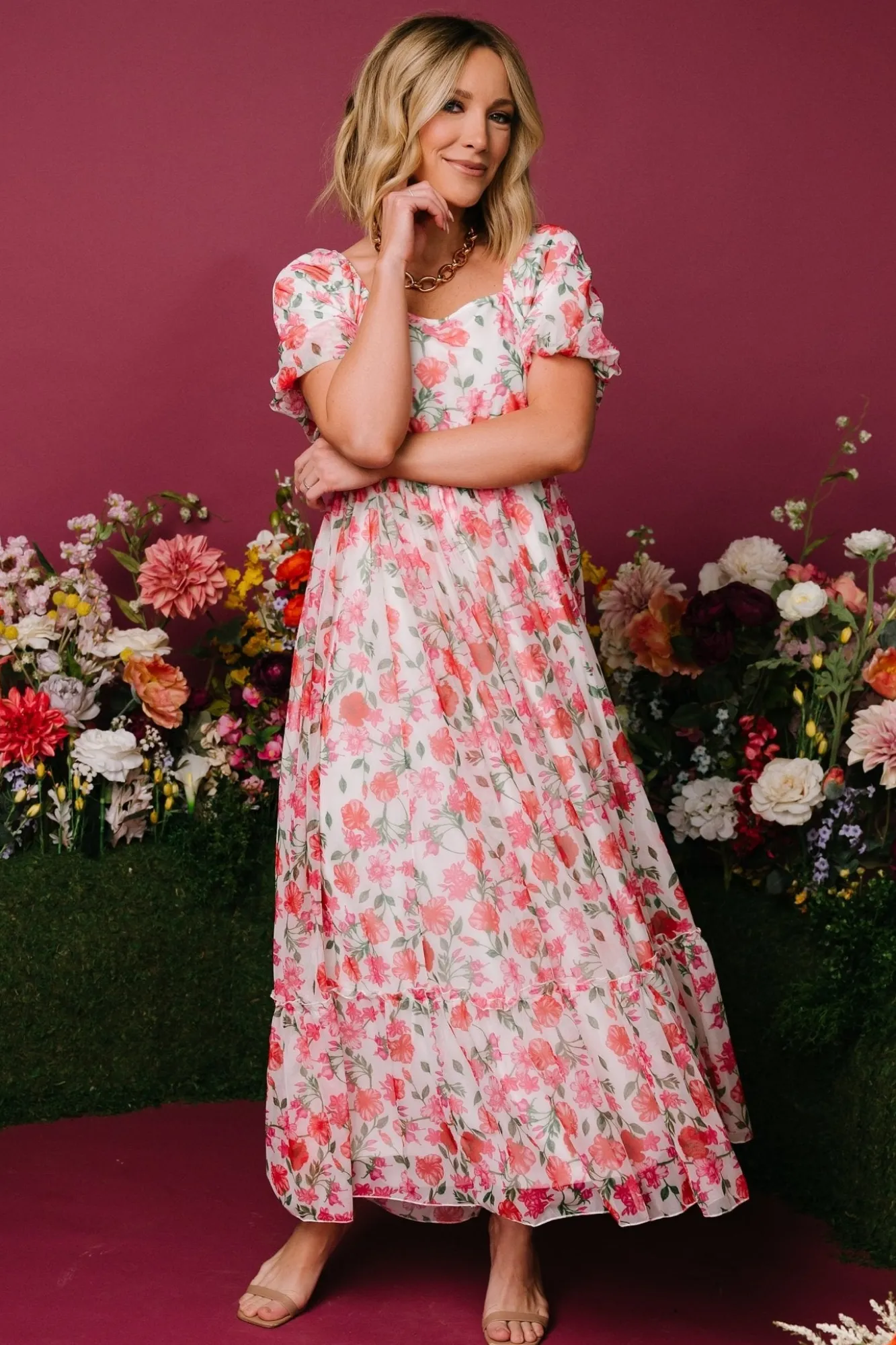 Baltic Born Margo Maxi Dress | Pink Multi Floral