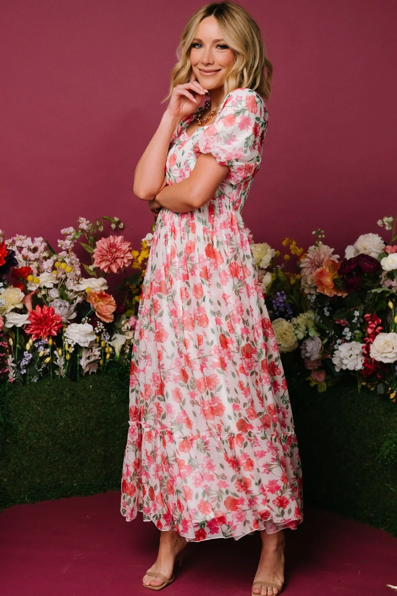 Baltic Born Margo Maxi Dress | Pink Multi Floral