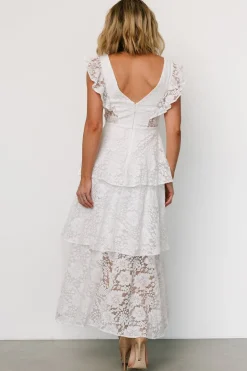 Baltic Born Margot Lace Tiered Maxi Dress | Off White