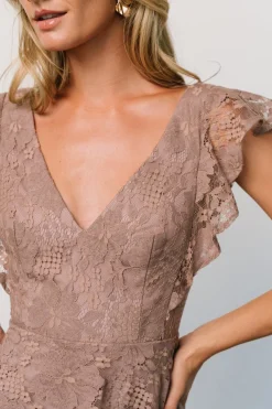 Baltic Born Margot Lace Tiered Maxi Dress | Desert Taupe