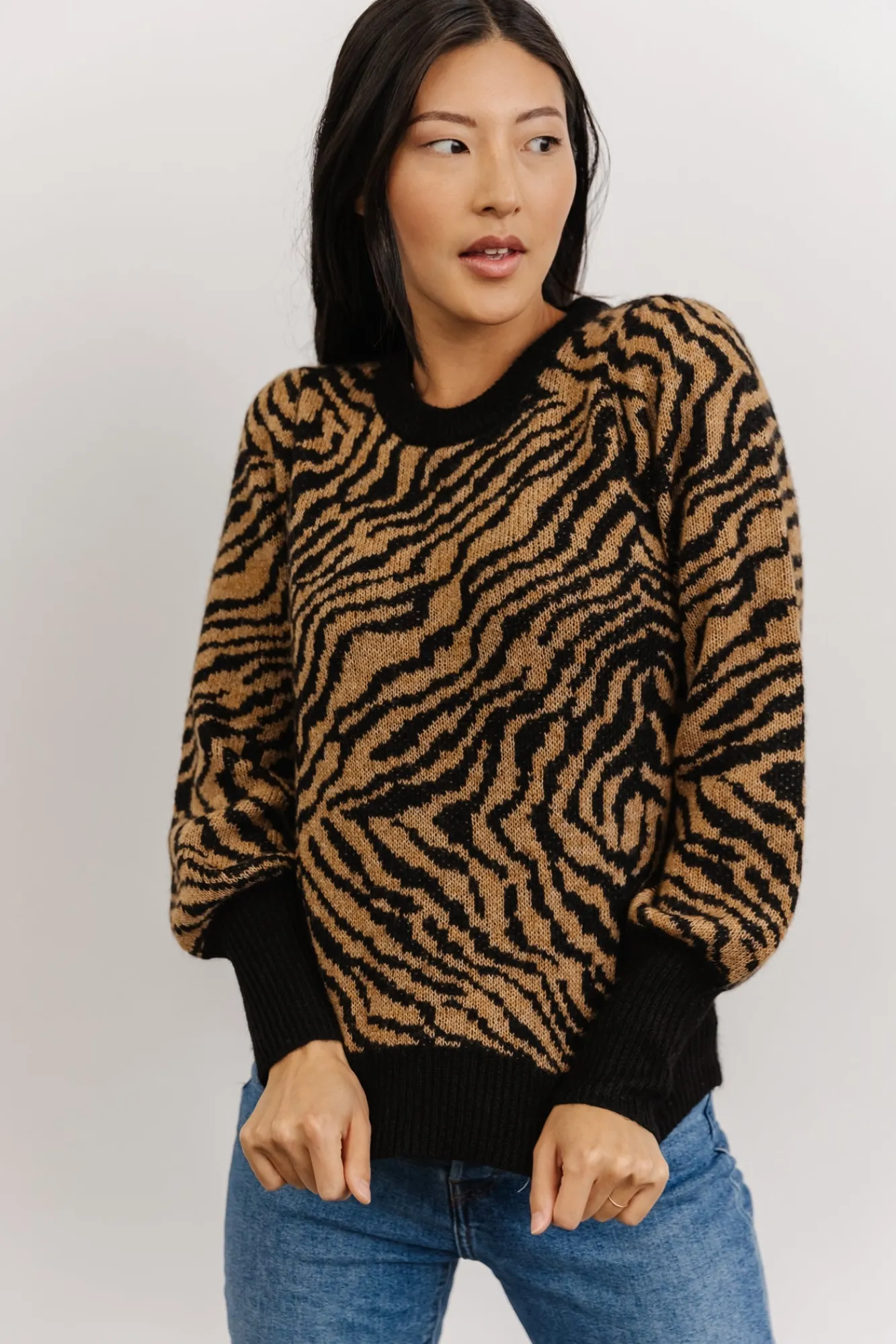 Baltic Born Mariam Knit Sweater | Black + Camel