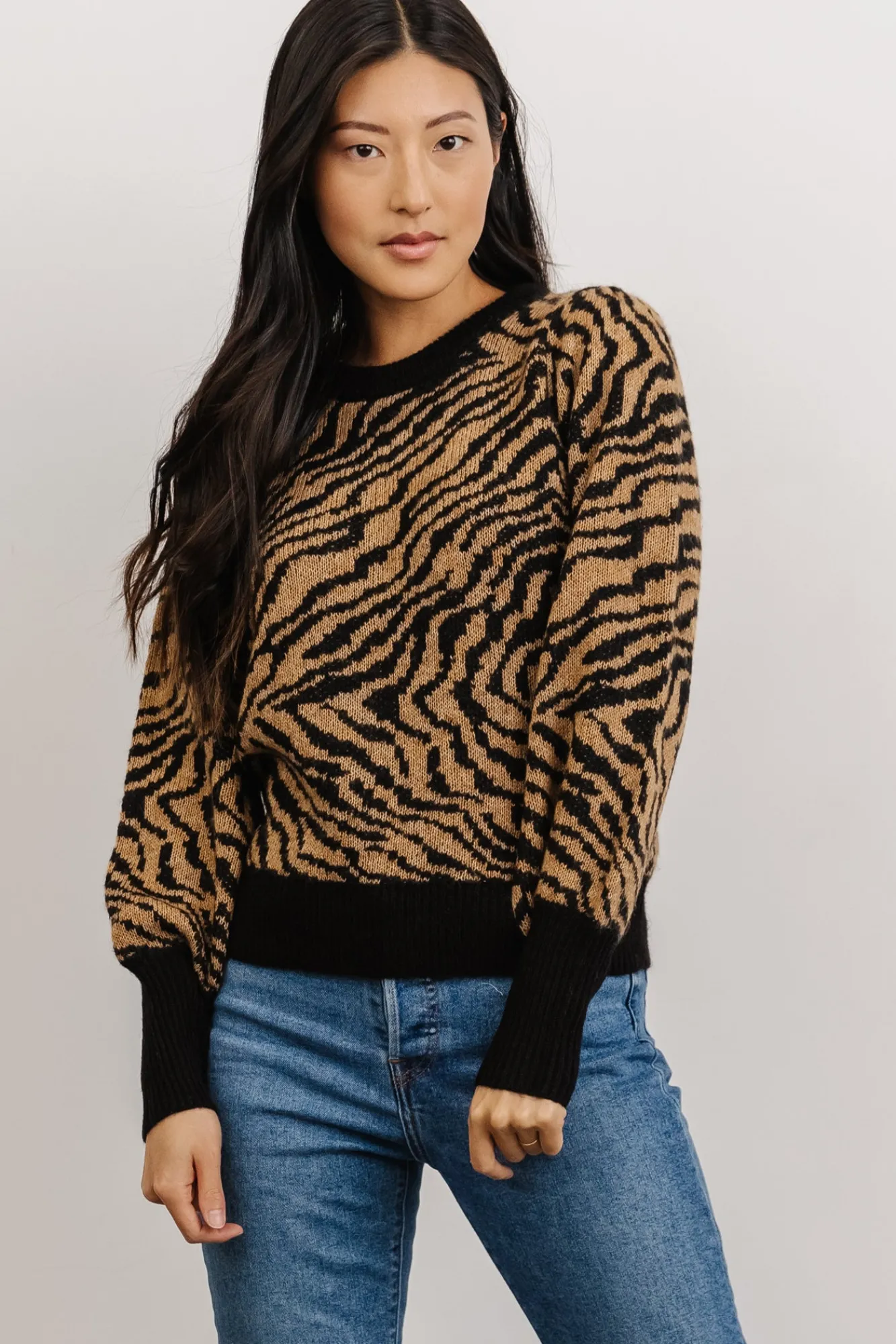 Baltic Born Mariam Knit Sweater | Black + Camel