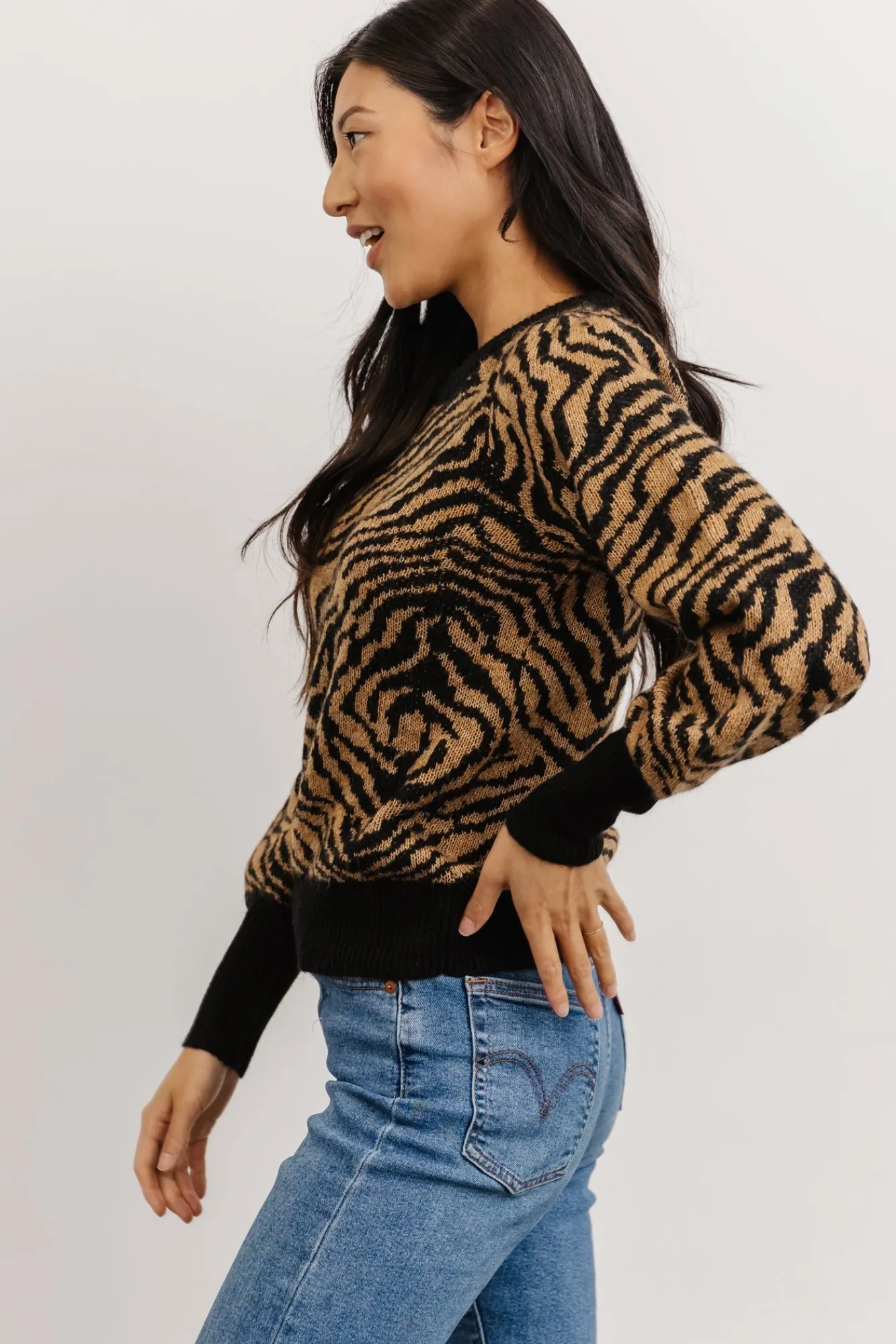 Baltic Born Mariam Knit Sweater | Black + Camel