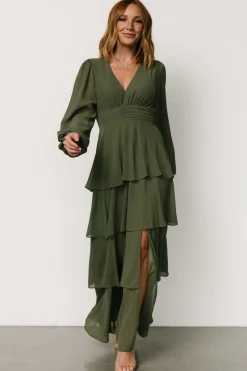 Baltic Born Mariella Tiered Maxi Dress | Dark Sage