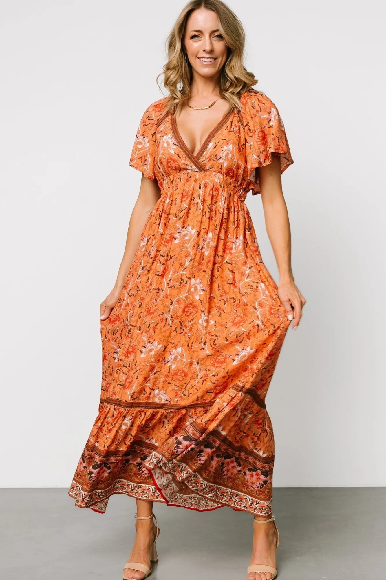 Baltic Born Marietta Maxi Dress | Orange Floral
