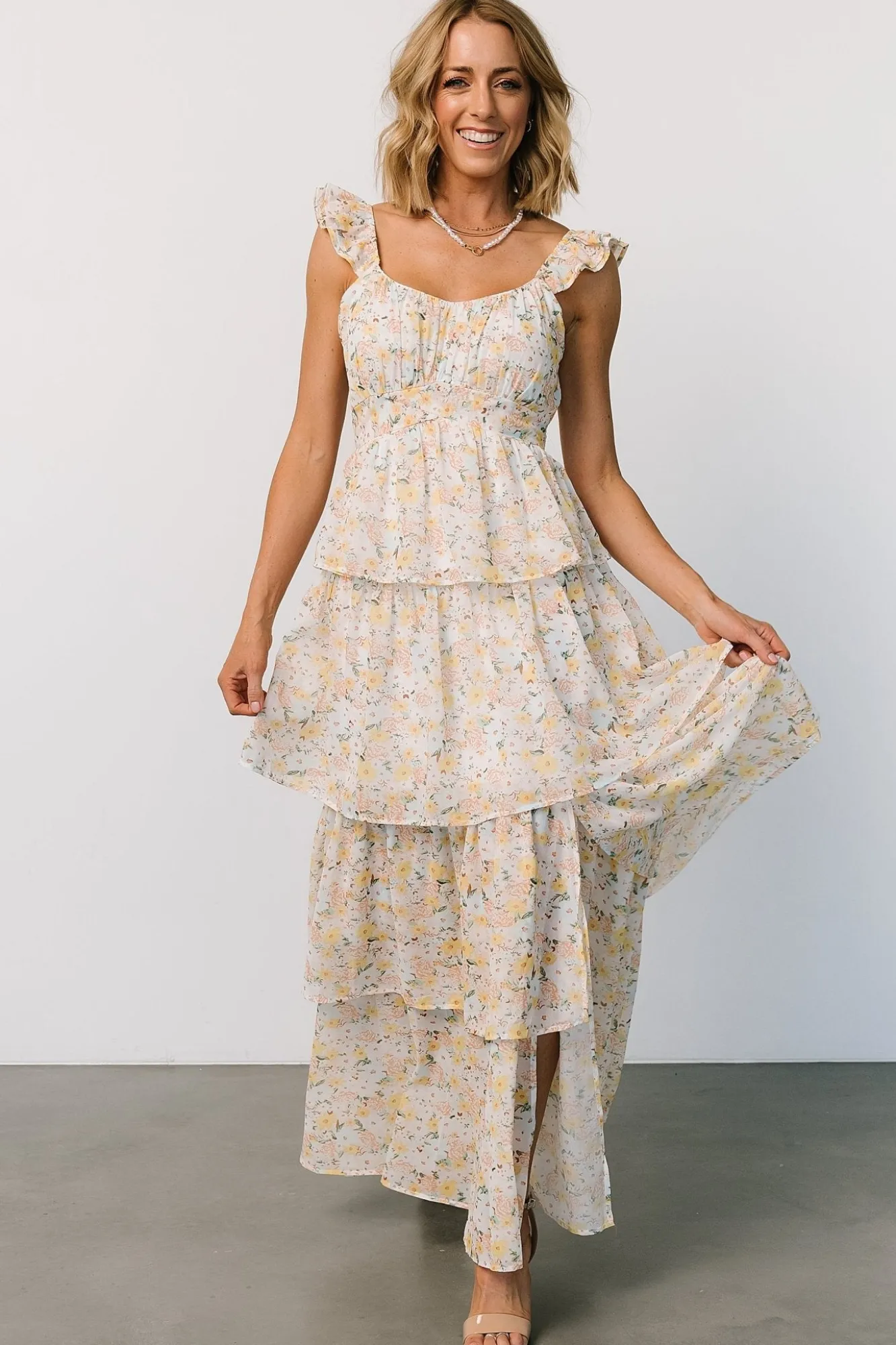 Baltic Born Marigold Tiered Maxi Dress | Yellow Floral
