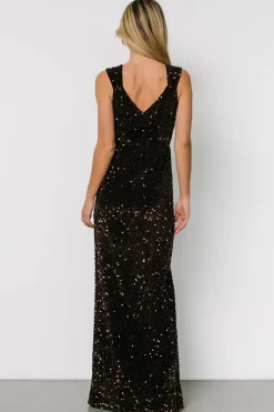 Baltic Born Marilyn Sequin Maxi Gown | Dark Brown