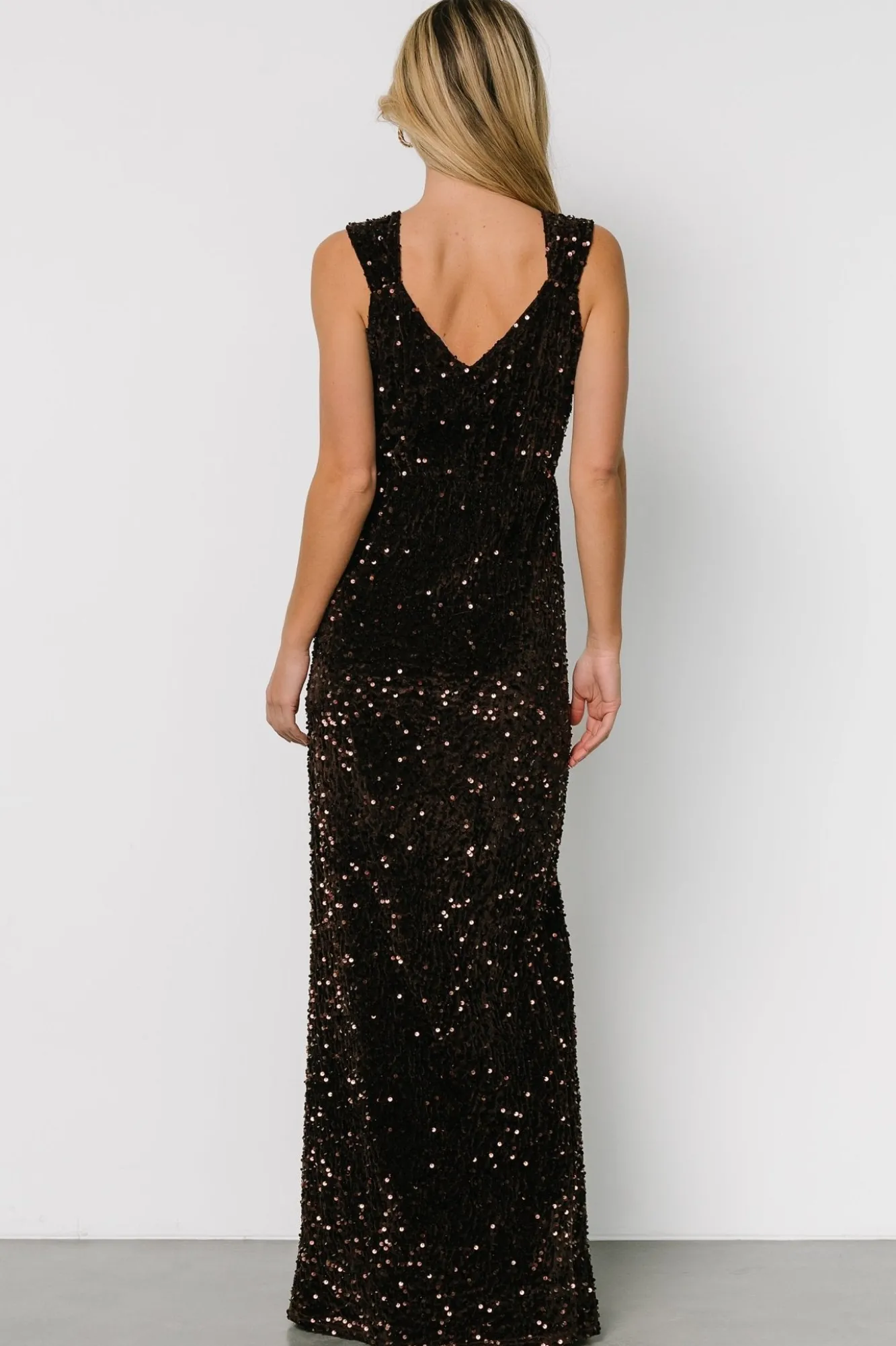 Baltic Born Marilyn Sequin Maxi Gown | Dark Brown