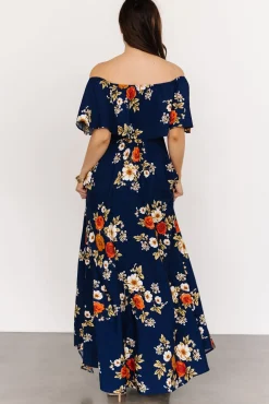 Baltic Born Marley Off Shoulder Maxi Dress | Navy Floral