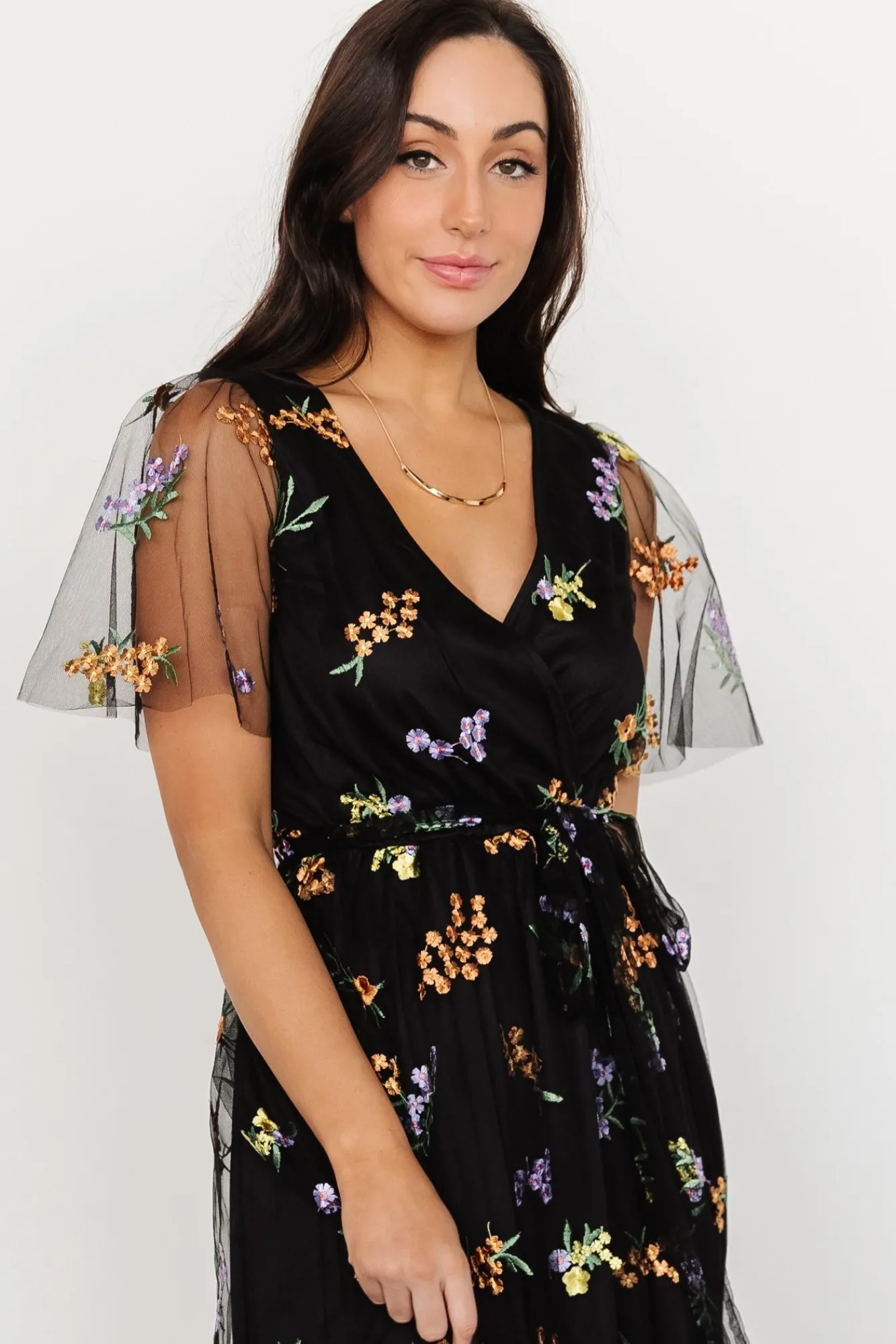 Baltic Born Marseille Embossed Maxi Dress | Midnight Meadow