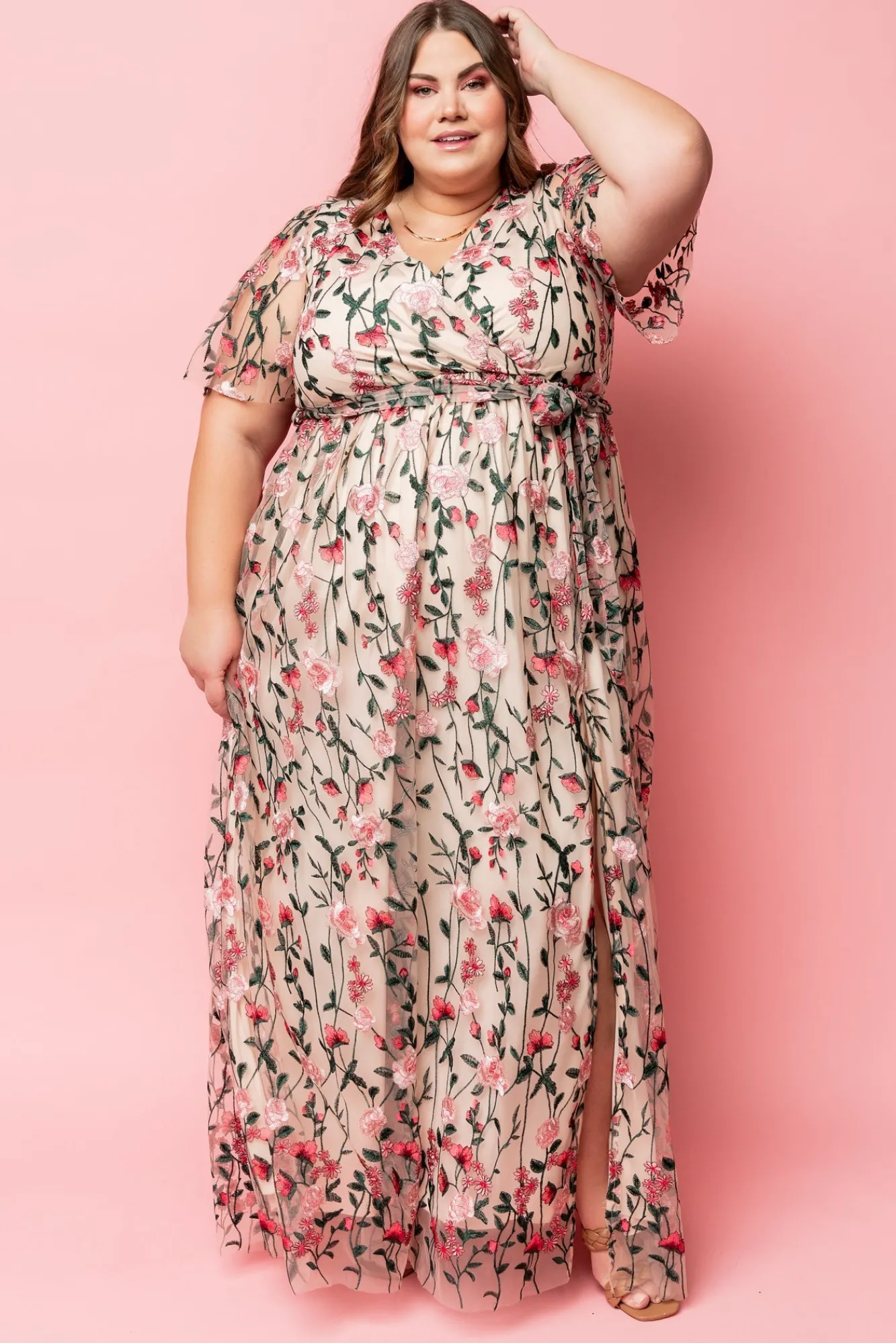 Baltic Born Marseille Embossed Maxi Dress | Rose Garden