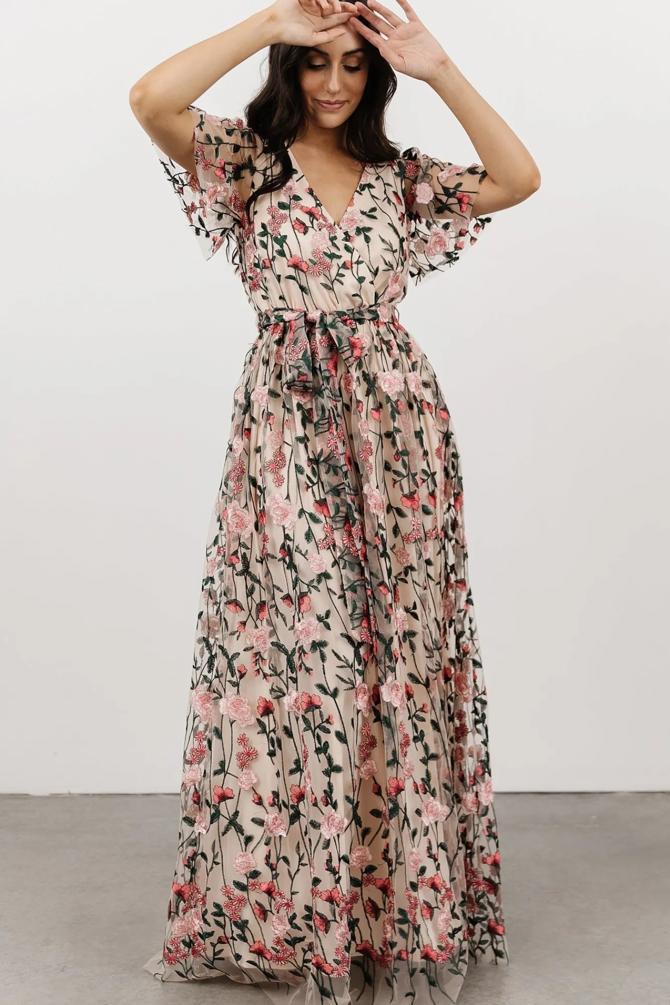 Baltic Born Marseille Embossed Maxi Dress | Rose Garden