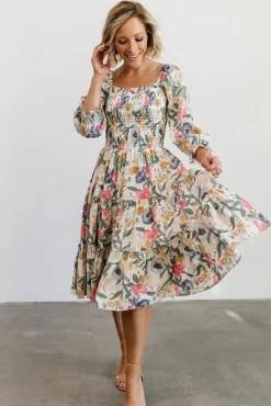 Baltic Born Marta Smocked Midi Dress | Multi Floral