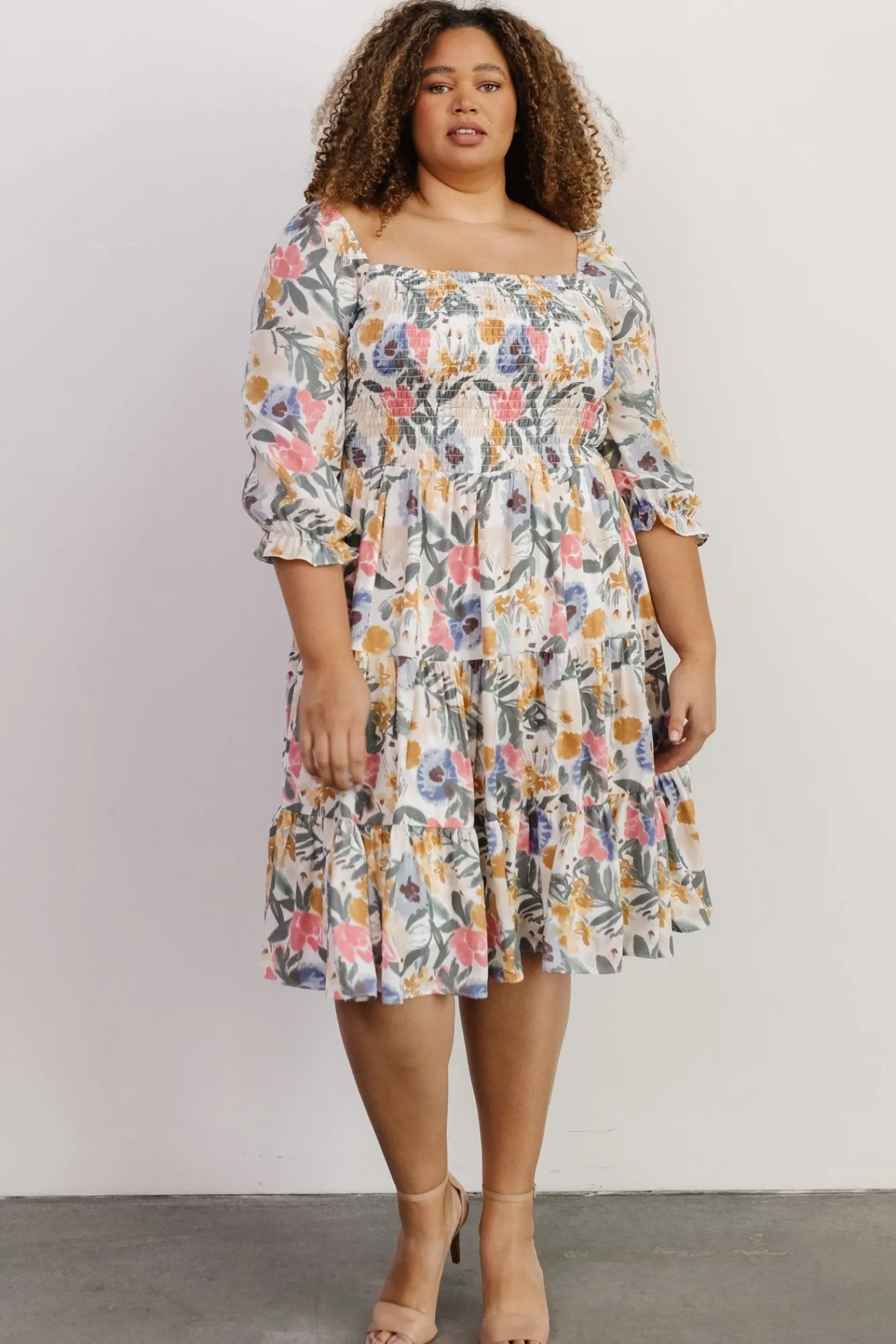 Baltic Born Marta Smocked Midi Dress | Multi Floral
