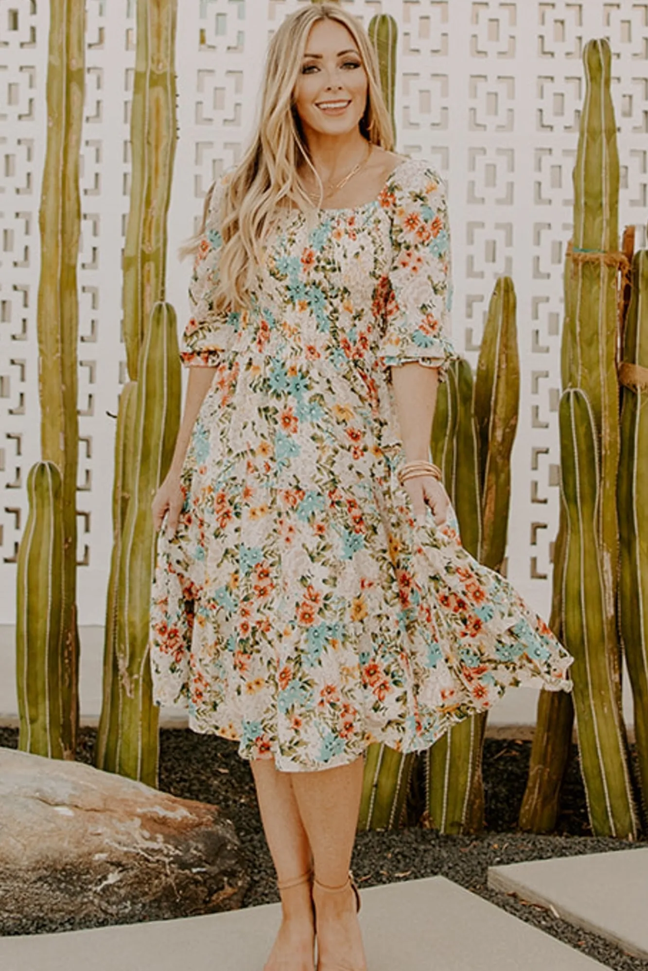 Baltic Born Marta Smocked Midi Dress | Summer Floral