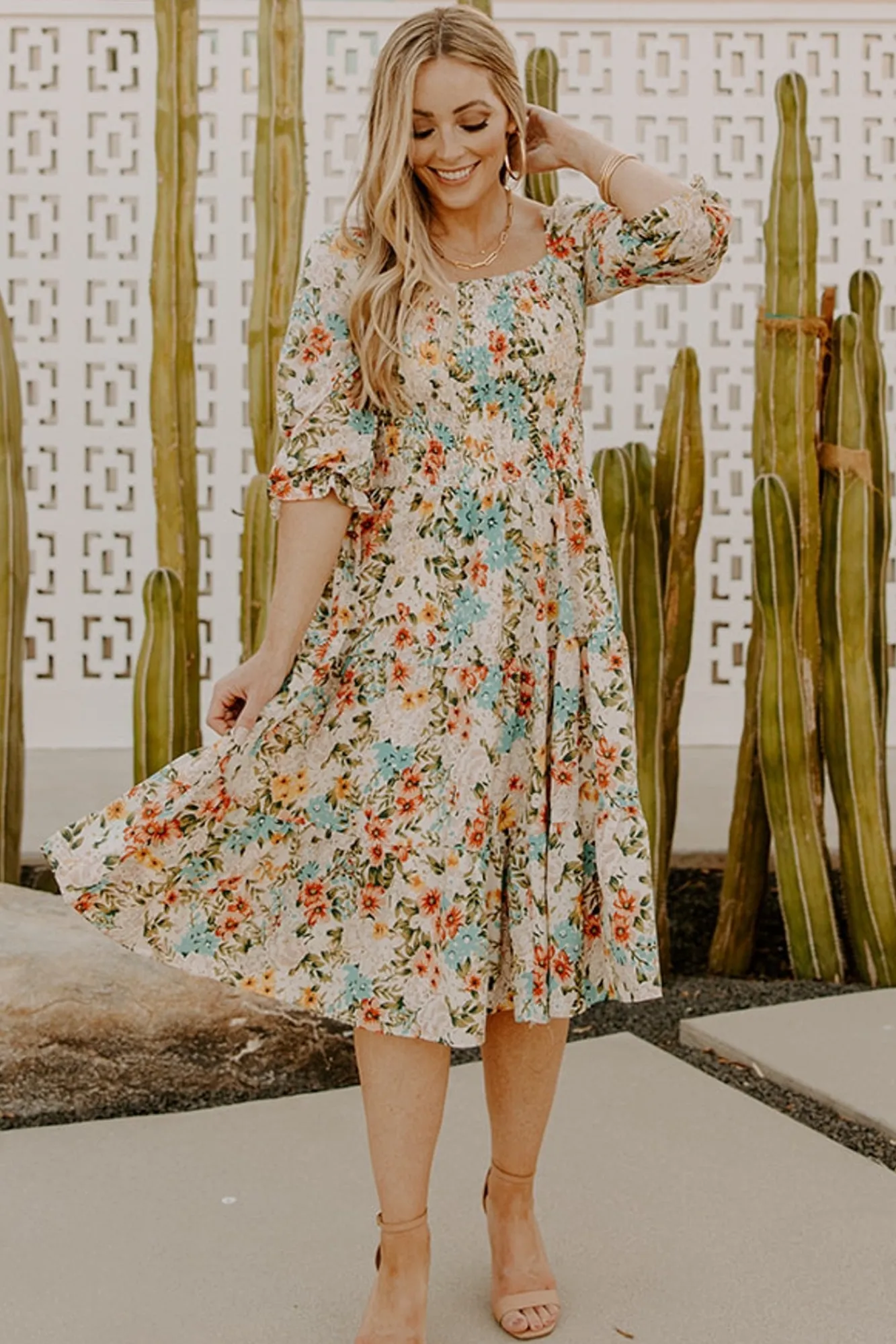 Baltic Born Marta Smocked Midi Dress | Summer Floral