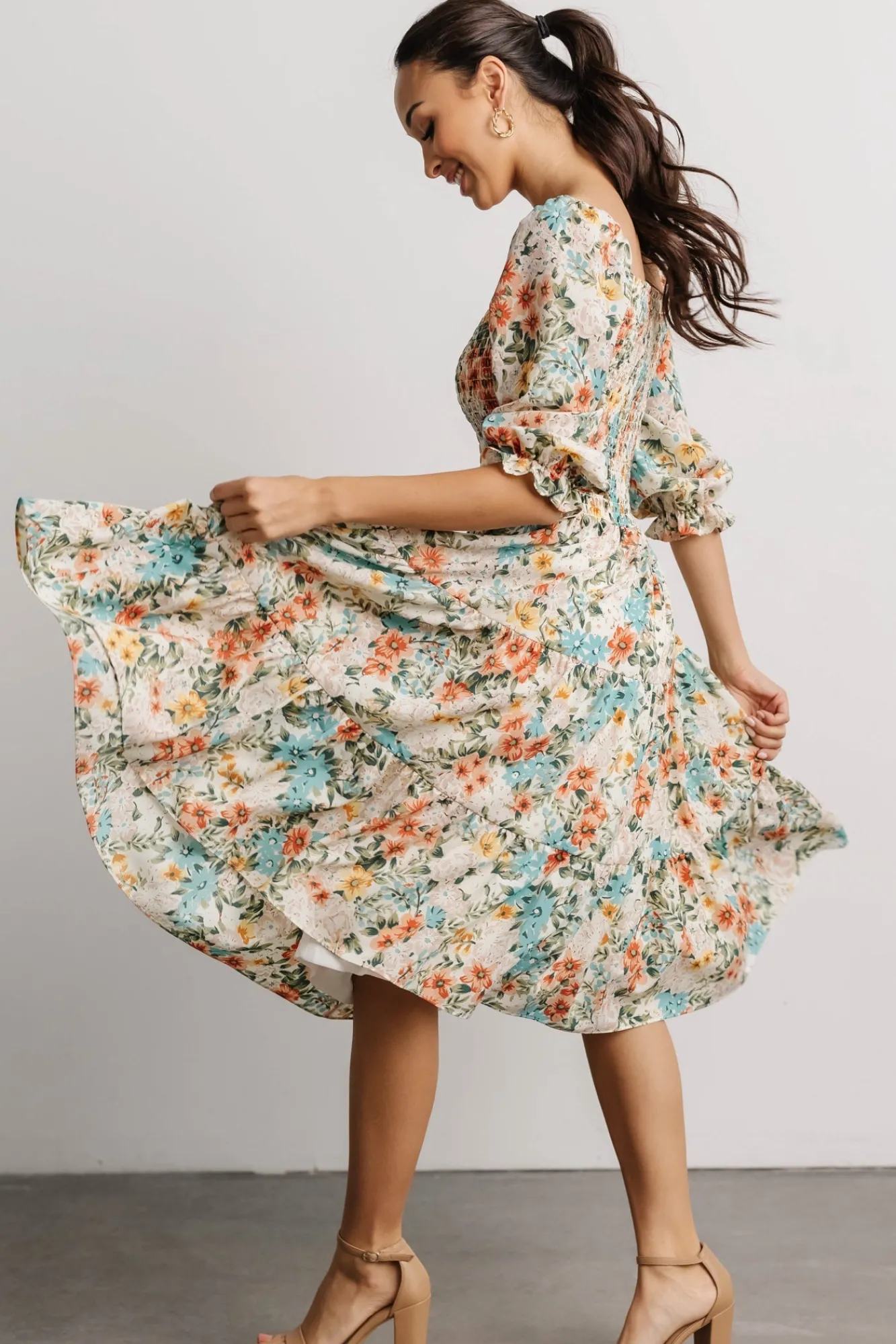 Baltic Born Marta Smocked Midi Dress | Summer Floral